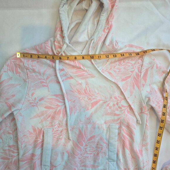 Columbia Women's Hoodie Sweatshirt Pink and White Floral Pattern Size Small - Picture 9 of 10